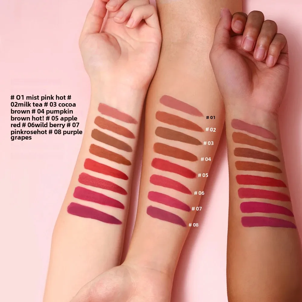 O.TWO.O Newest Lipstick Waterproof Makeup Lip gloss Rose Rouge Silk Liptint Matte Sexy Red Lip Stain Liquid Lipgloss