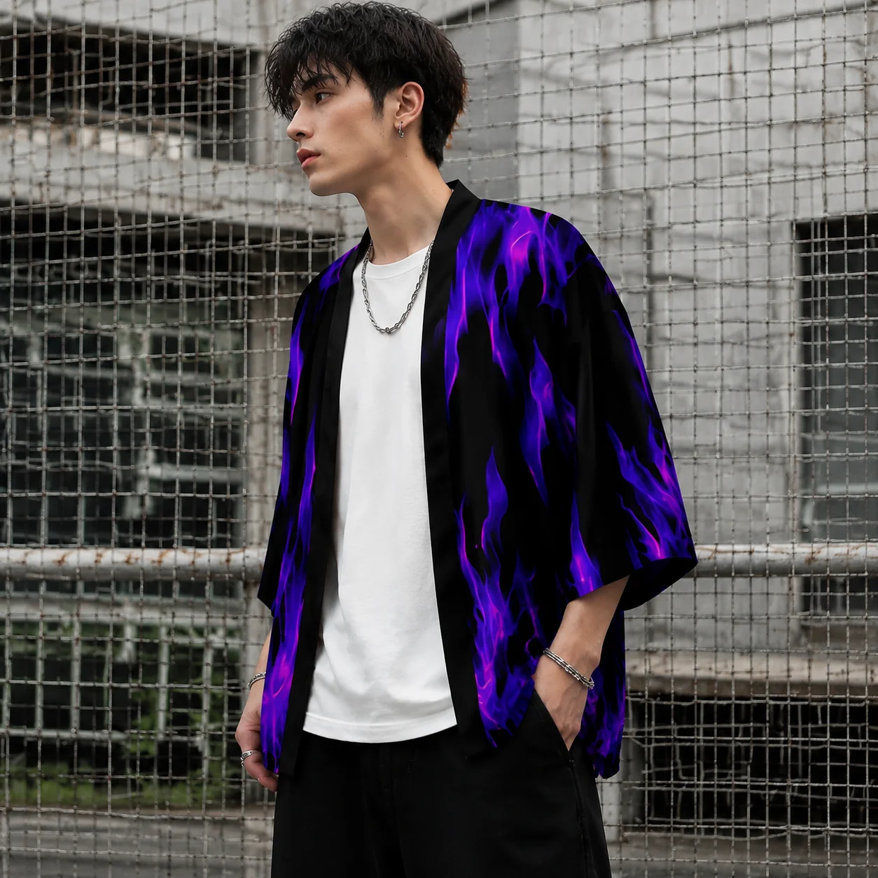 Men's Purple Flame Print Open-Front Kimono Cardigan Loose Fit Streetwear Jacket Casual Hip-Hop Outerwear Daily Fashion Outfits
Men's Purple Flame Print Open-Front Kimono Cardigan Loose Fit Streetwear Jacket Casual Hip-Hop Outerwear Daily Fashion Outfits