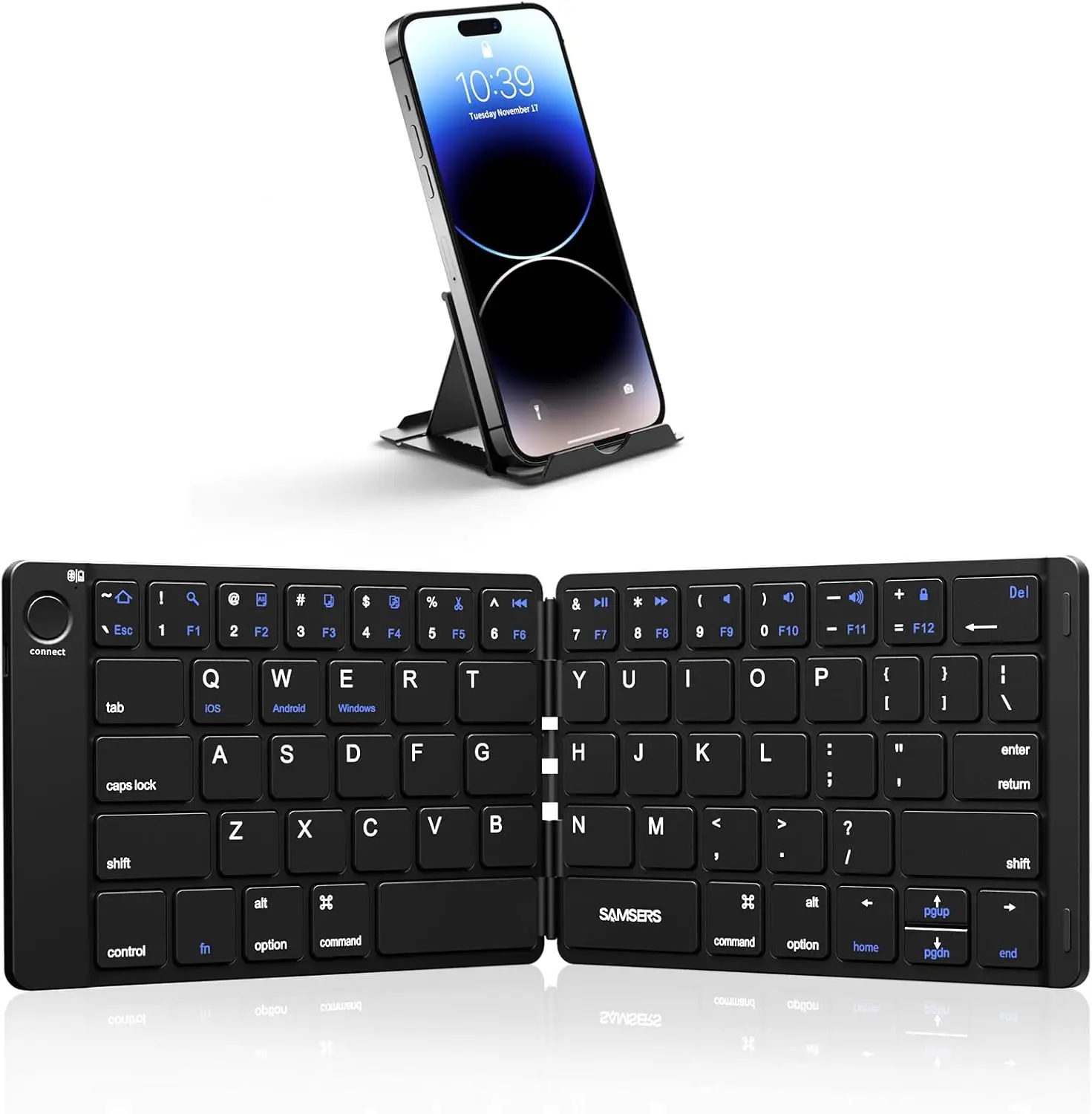 Foldable Bluetooth Keyboard - Portable Wireless with Stand, Rechargeable Ultra Slim, Compatible iOS Android Windows
Foldable Bluetooth Keyboard - Portable Wireless with Stand, Rechargeable Ultra Slim, Compatible iOS Android Windows
