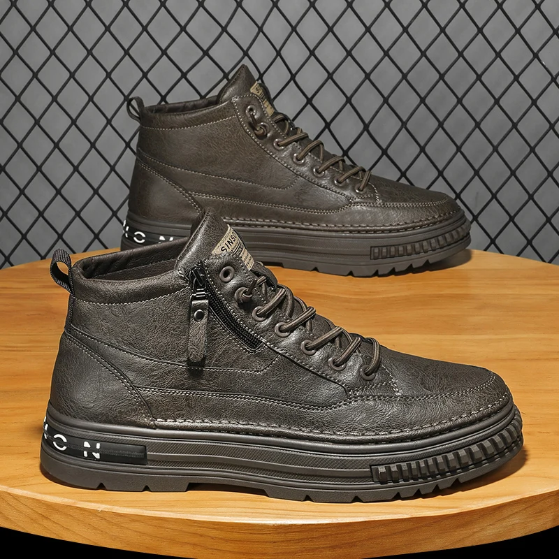Men's Boots Fashion Casual Shoes Middle Top Leather Sneakers Trend Martin Boots Flat Shoes Korean Style Workwear Shoes Students
Men's Boots Fashion Casual Shoes Middle Top Leather Sneakers Trend Martin Boots Flat Shoes Korean Style Workwear Shoes Students