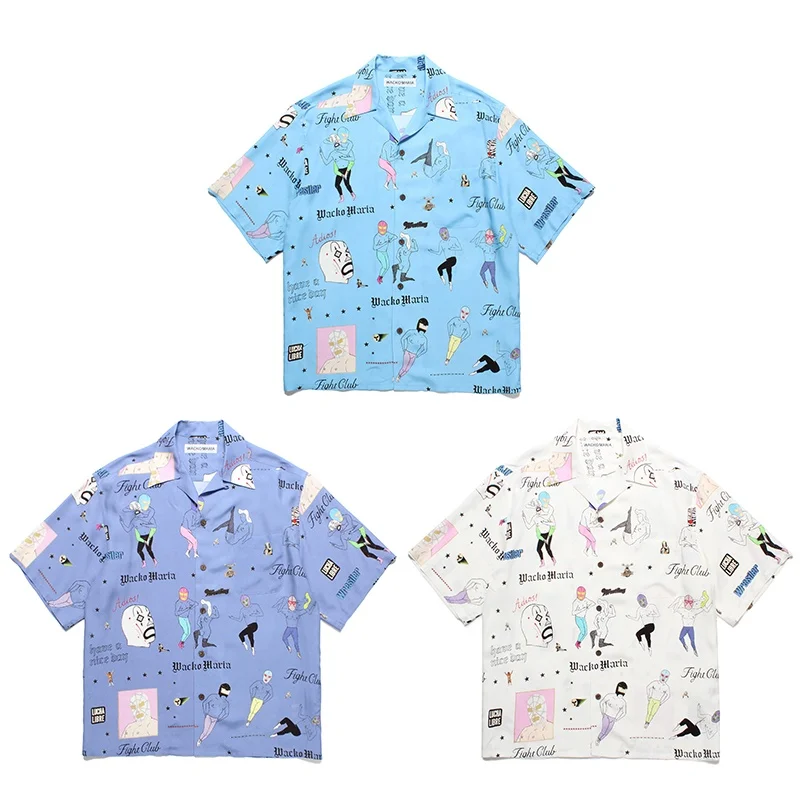 25SS New WACKO MARIA Highest Quality Character Mask Abstract Hawaii Short Sleeve Shirt Men's Women's Brand Shirt Tops
25SS New WACKO MARIA Highest Quality Character Mask Abstract Hawaii Short Sleeve Shirt Men's Women's Brand Shirt Tops