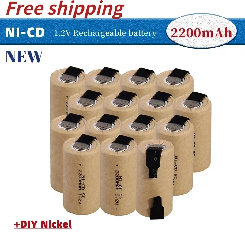 Screwdriver Electric Drill SC Batteries 1.2V 2200mah SubC Ni-Cd Rechargeable Battey with Tab Power Tool NiCd SUBC Cells
Screwdriver Electric Drill SC Batteries 1.2V 2200mah SubC Ni-Cd Rechargeable Battey with Tab Power Tool NiCd SUBC Cells