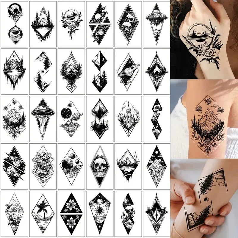 30pcs/lot Temporary Tattoos Stickers Waterproof Moon Skull Mountain Transfer Fake Tattos for Women Men Hand Wrist Chest Arm Body
30pcs/lot Temporary Tattoos Stickers Waterproof Moon Skull Mountain Transfer Fake Tattos for Women Men Hand Wrist Chest Arm Body