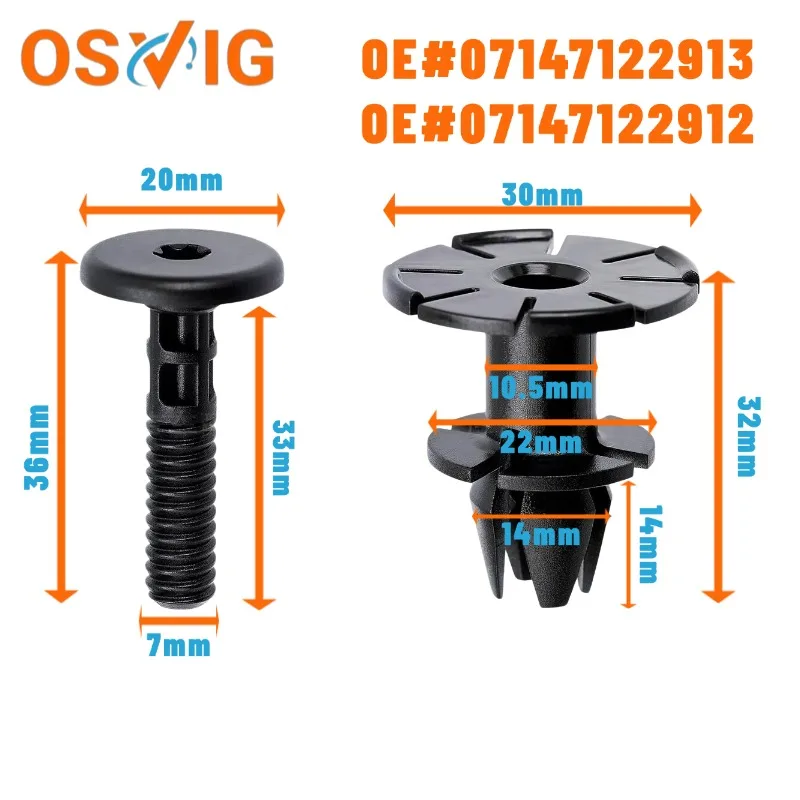 20PCS OE#07147122913 07147122912 Applicable to the lower skirt guard clip of Bmw 1/3/5 series E90E81E82E84/X1X6
20PCS OE#07147122913 07147122912 Applicable to the lower skirt guard clip of Bmw 1/3/5 series E90E81E82E84/X1X6