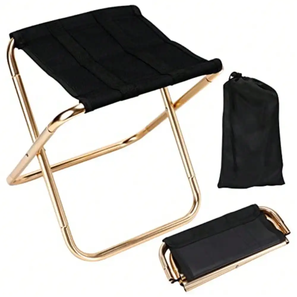 Mini Camp Stool Lightweight Folding Camping Stool Portable Outdoor Chair Foot Rest For Fishing Hiking Gardening And Beach, Oxford Cloth With Carry Bag Gold-Black
Mini Camp Stool Lightweight Folding Camping Stool Portable Outdoor Chair Foot Rest For Fishing Hiking Gardening And Beach, Oxford Cloth With Carry Bag Gold-Black