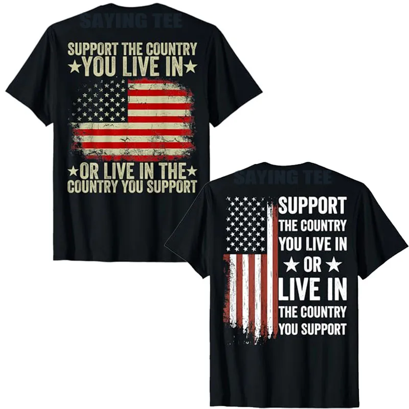 American Flag Shirt Support The Country You Live in (On Back) T-Shirt for Women Men USA Pride Patriotic Saying Tee Novelty Gift
American Flag Shirt Support The Country You Live in (On Back) T-Shirt for Women Men USA Pride Patriotic Saying Tee Novelty Gift