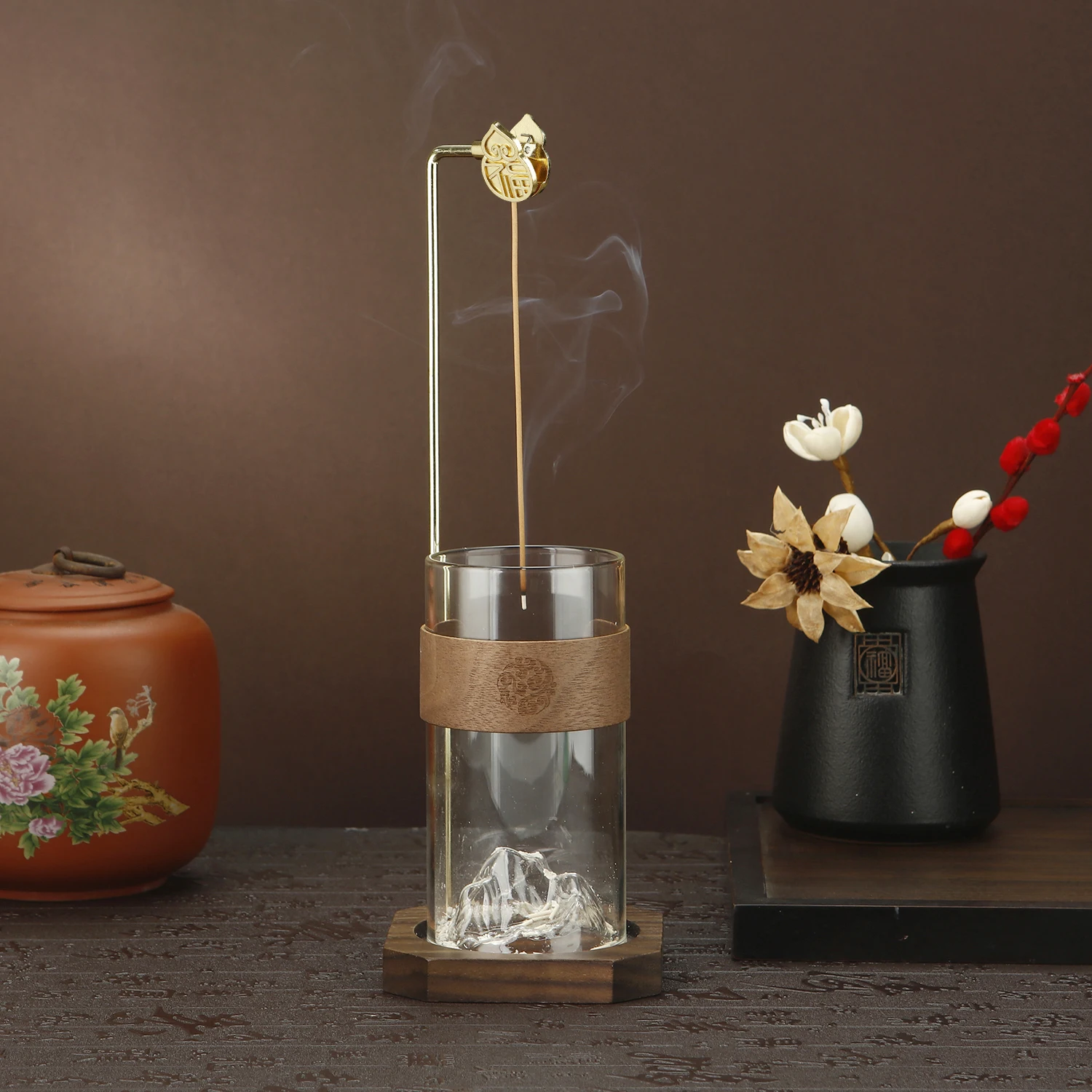 Glass Incense Holder for Sticks Upside Down Incense Sticks Holder Anti-Ash Flying Incense Burner with Snow Mountain Ash Catcher
Glass Incense Holder for Sticks Upside Down Incense Sticks Holder Anti-Ash Flying Incense Burner with Snow Mountain Ash Catcher