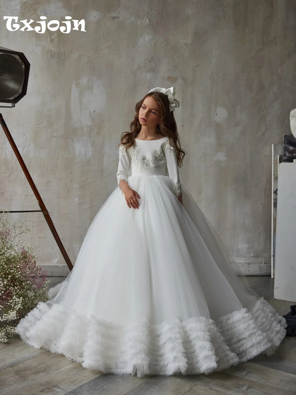 2026 Graceful Beaded Flower Girls Dresses For Wedding Charming White Tulle Long Sleeve Kids Princess Gown Birthday Party Wear
2026 Graceful Beaded Flower Girls Dresses For Wedding Charming White Tulle Long Sleeve Kids Princess Gown Birthday Party Wear