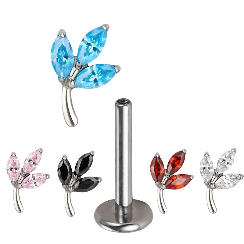 G23 Titanium EAR PIERC Leaf Shape with Zircon Top Cartilage Tragus Earring Ear Lip Helix Studs Tongue Fashion Piercing Jewelry
G23 Titanium EAR PIERC Leaf Shape with Zircon Top Cartilage Tragus Earring Ear Lip Helix Studs Tongue Fashion Piercing Jewelry