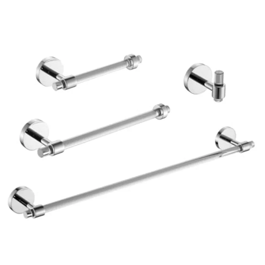 Bathroom Hardware Set: Acrylic Chrome Wall-Mounted Towel Bar, Rack, Holder Toilet Paper Holder 4-Piece Set for Modern Bathrooms
Bathroom Hardware Set: Acrylic Chrome Wall-Mounted Towel Bar, Rack, Holder Toilet Paper Holder 4-Piece Set for Modern Bathrooms