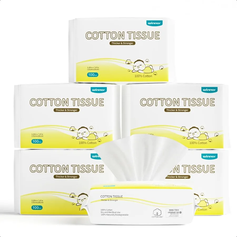 Winner 100 USDA Biobased Dry Wipes Glycerin Infused Cotton Face Towels Ultra Soft Hypoallergenic Baby Necities for Diaper Chang
Winner 100 USDA Biobased Dry Wipes Glycerin Infused Cotton Face Towels Ultra Soft Hypoallergenic Baby Necities for Diaper Chang