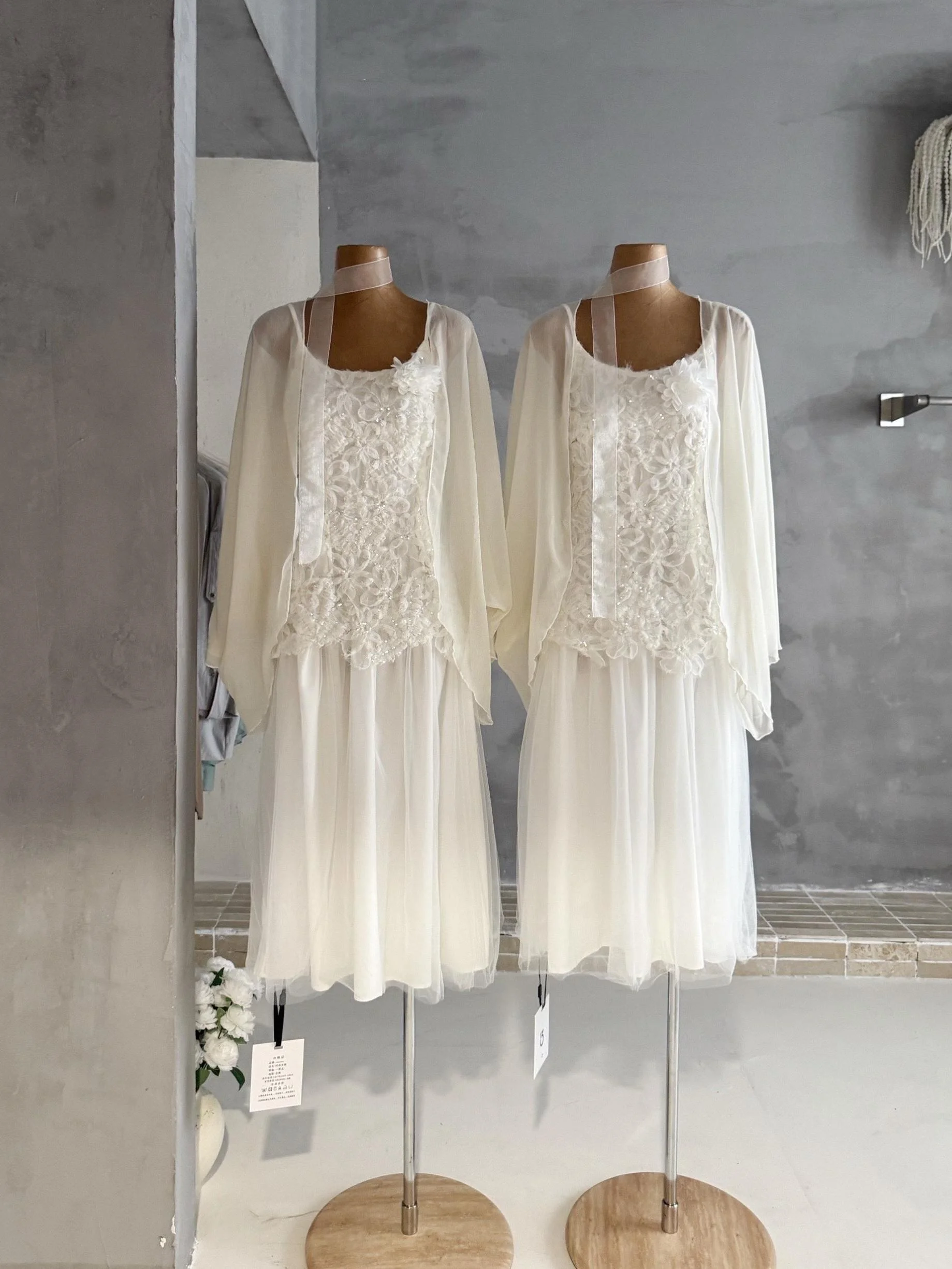 Ballet Style White Strap Dress Cardigan Two-Piece Set Women's Summer Fashion Outfit Long Sleeve Cloud Design by Thirteen Rows
Ballet Style White Strap Dress Cardigan Two-Piece Set Women's Summer Fashion Outfit Long Sleeve Cloud Design by Thirteen Rows