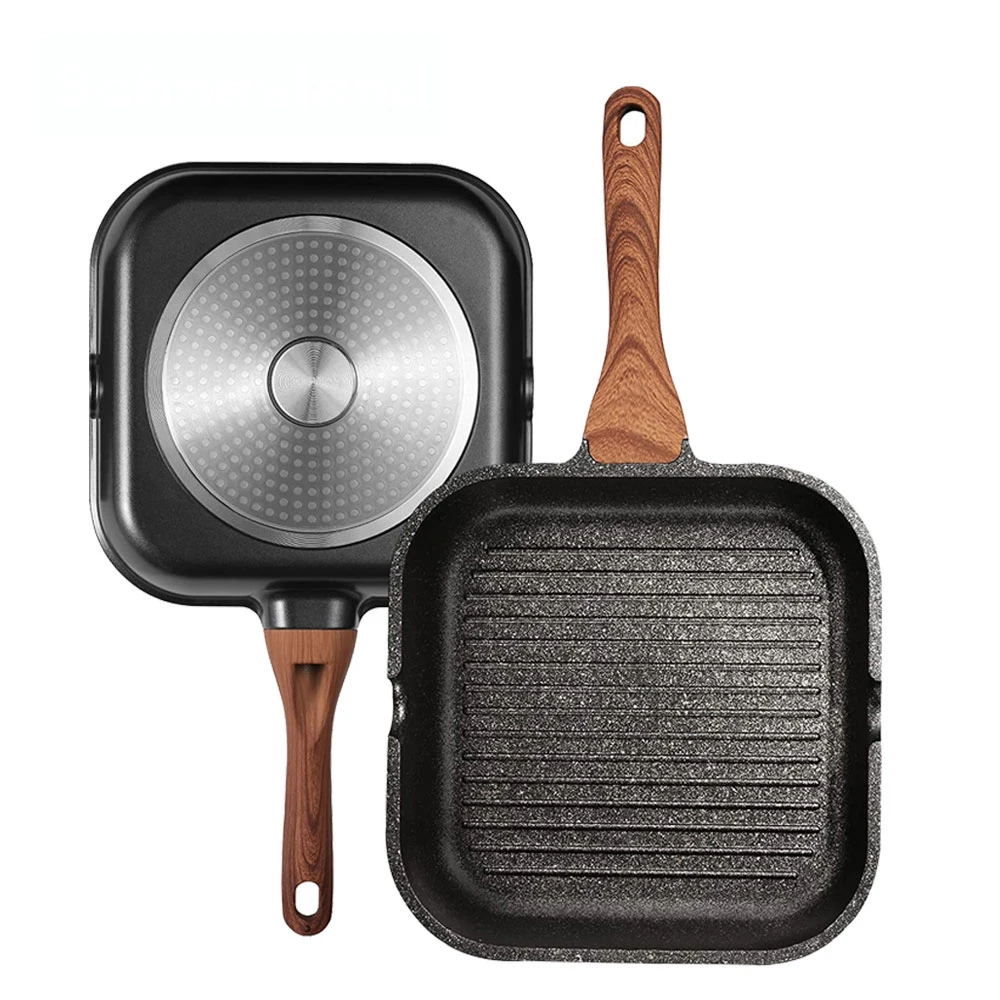 Grill Pan for Stove Tops Nonstick Marble Coating Aluminum Induction Steak Pan with Pour Spout
Grill Pan for Stove Tops Nonstick Marble Coating Aluminum Induction Steak Pan with Pour Spout