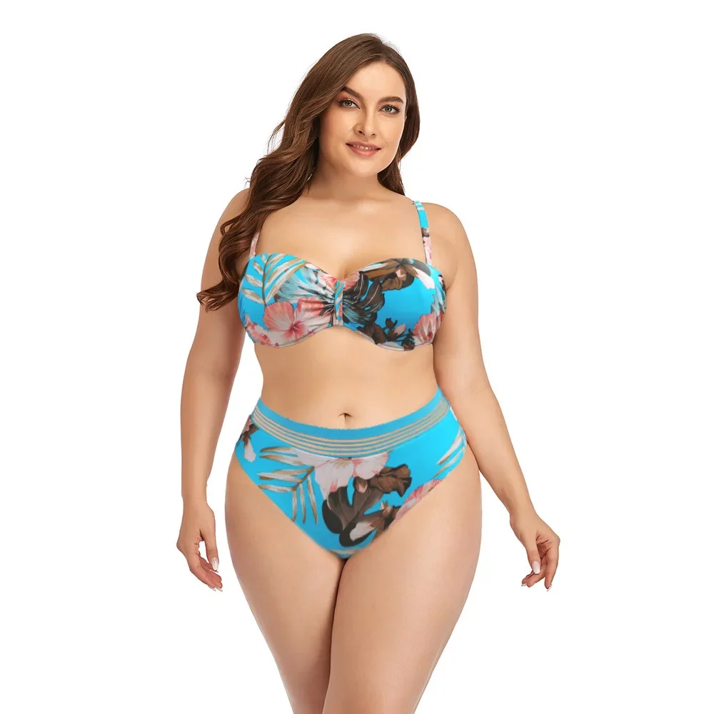Large swimsuit with camisole, vintage bikini with split floral print, high waisted swimsuit, 2 pieces, 2024 novelty
Large swimsuit with camisole, vintage bikini with split floral print, high waisted swimsuit, 2 pieces, 2024 novelty