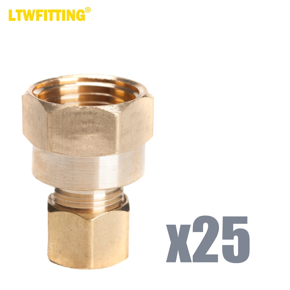LTWFITTING Brass 3/8-Inch OD x 1/2-Inch Female NPT Compression Connector Fitting(Pack of 25)
LTWFITTING Brass 3/8-Inch OD x 1/2-Inch Female NPT Compression Connector Fitting(Pack of 25)
