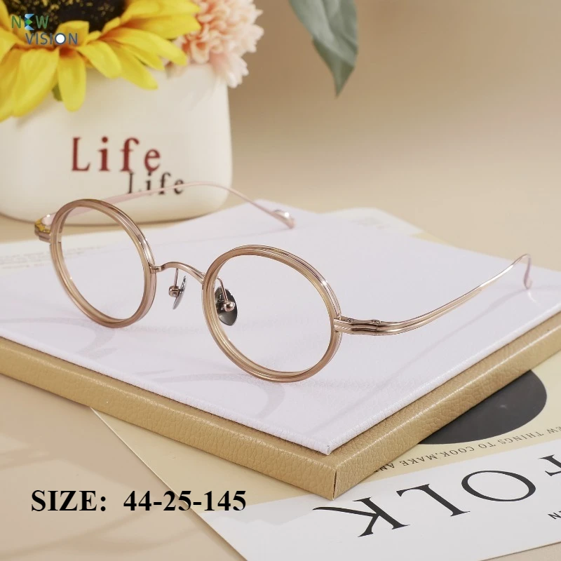 New Ultra Light Eyewear Thickened Ring Pure Titanium Women Round Acetate Small Frame Retro Men Myopia Prescription Glasses Frame
New Ultra Light Eyewear Thickened Ring Pure Titanium Women Round Acetate Small Frame Retro Men Myopia Prescription Glasses Frame