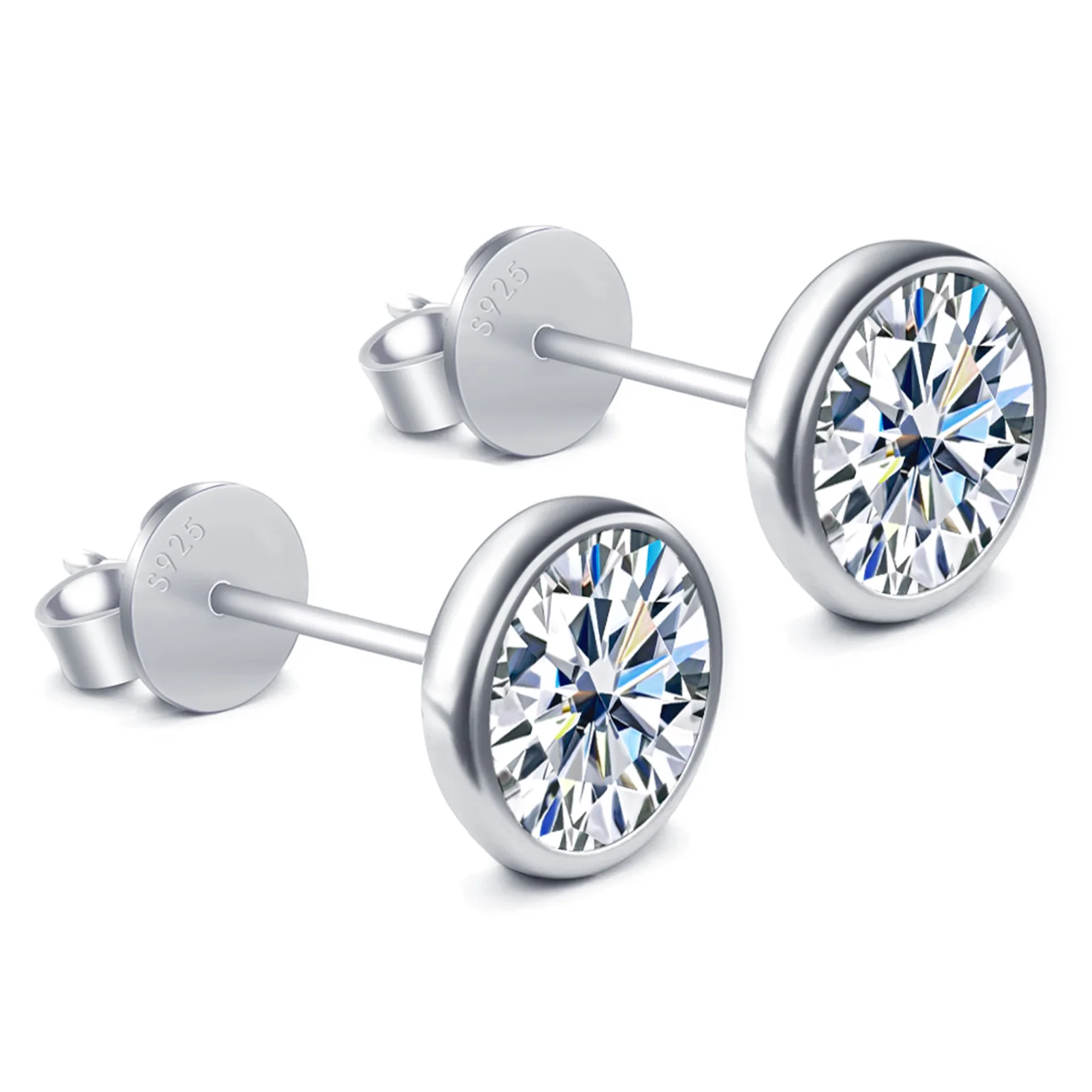 Moissanite Stud Earrings 925 Sterling Silver Plated 18K White Gold Friction Backs with 0.6ct-2ct D Color VVS1 Clarity Brilliant
Moissanite Stud Earrings 925 Sterling Silver Plated 18K White Gold Friction Backs with 0.6ct-2ct D Color VVS1 Clarity Brilliant