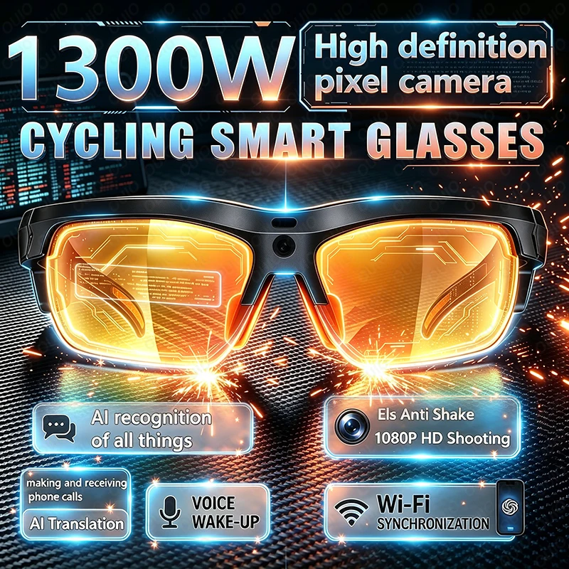 2026 Smart Cycling Glasses Recording 1080P Anti-shake Shooting 1300W HD Camera Photo AI Translation AI Recognition Smart Glasses
2026 Smart Cycling Glasses Recording 1080P Anti-shake Shooting 1300W HD Camera Photo AI Translation AI Recognition Smart Glasses