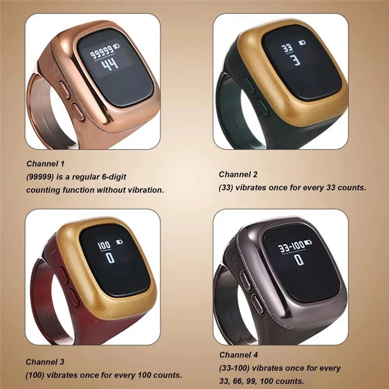 Prayer Finger Counter Multifunctional Counter Ring Smart Digital Display Finger Counter Alarm Clock Al-Fatiha Counter
Prayer Finger Counter Multifunctional Counter Ring Smart Digital Display Finger Counter Alarm Clock Al-Fatiha Counter