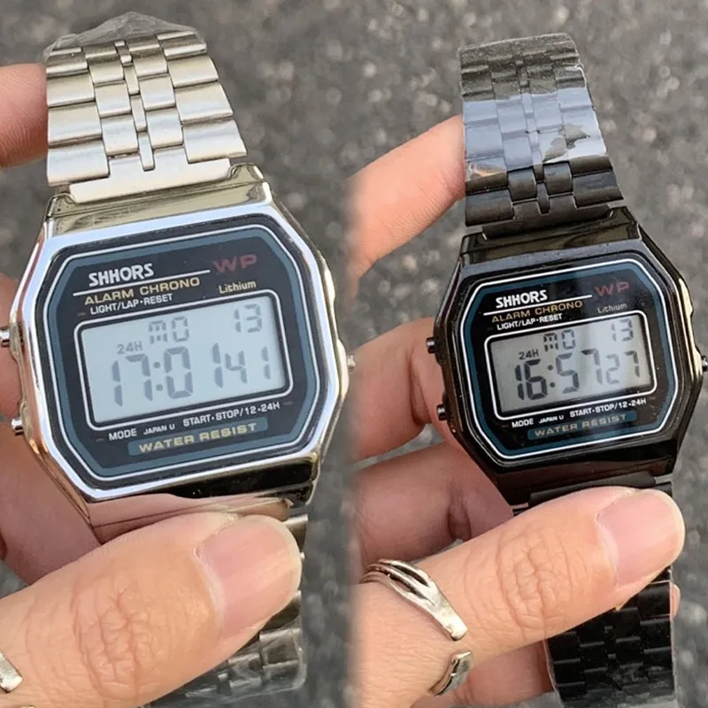 Электронные часы для женщин и мужчин, цифровые наручные часы со светодиодной подсветкой, стальной ремешок, прямоугольный циферблат, цифровой дисплей, часы для друзей, пар, подарки
Электронные часы для женщин и мужчин, цифровые наручные часы со светодиодной подсветкой, стальной ремешок, прямоугольный циферблат, цифровой дисплей, часы для друзей, пар, подарки