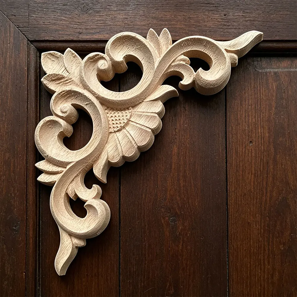 4PCS 14cm Woodcarving Corner Flower Decal Wooden Figurines Crafts Appliques Frame Onlay Wall Door Furniture Decor Europe
4PCS 14cm Woodcarving Corner Flower Decal Wooden Figurines Crafts Appliques Frame Onlay Wall Door Furniture Decor Europe