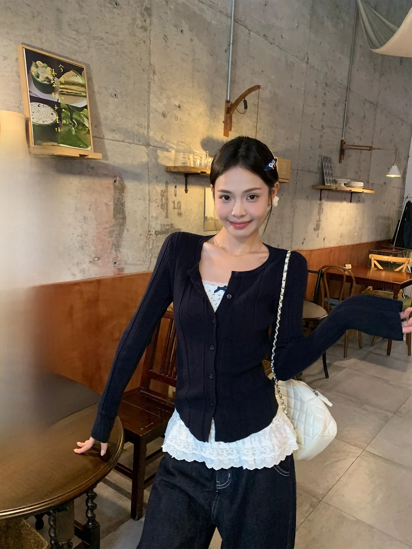 Zhangen Song Blue Texture Knitted Sweater Women's Slim Fit Design Spring New Sle Core Spin Yarn Knit Cardigan Soft Long Sve
Zhangen Song Blue Texture Knitted Sweater Women's Slim Fit Design Spring New Sle Core Spin Yarn Knit Cardigan Soft Long Sve