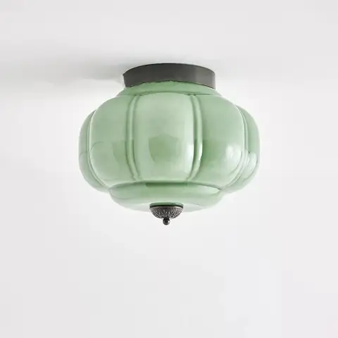 Moderne rétro verre citrouille lanterne français lampe design chambre entrée couloir couloir balcon salon led plafonnier