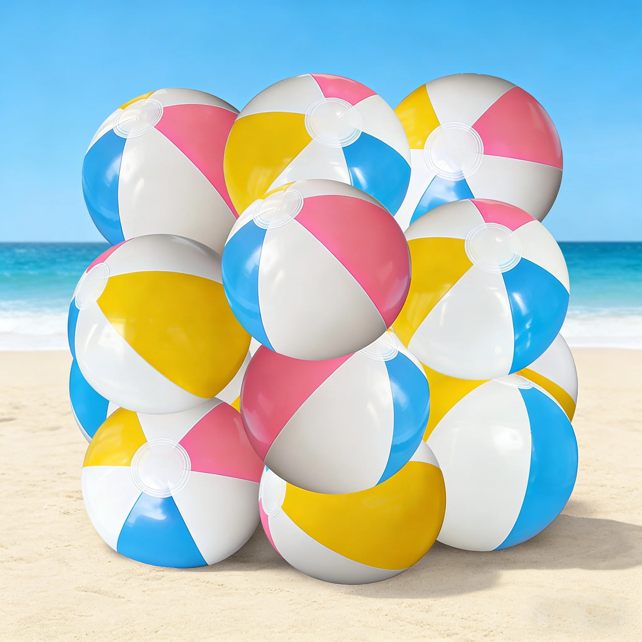 10pcs Inflatable Beach Balls - PVC Pool Toy Balls - Mixed Color Party Favors for Beach Gat
10pcs Inflatable Beach Balls - PVC Pool Toy Balls - Mixed Color Party Favors for Beach Gat