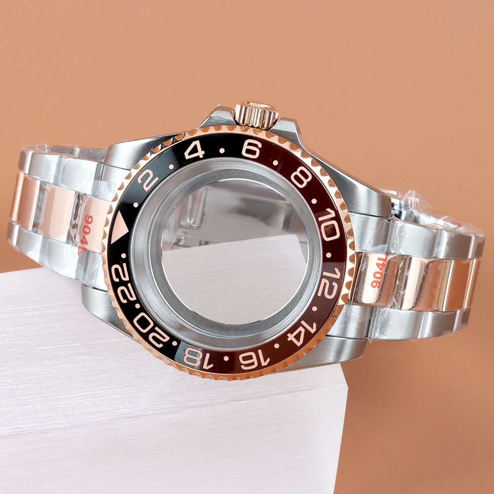 40mm Rose Silver Case For GMT Yacht-Master Sapphire glass Watch Case Polish Oyster Fit Seiko GMT NH35 NH36 NH34 NH38 Movement
40mm Rose Silver Case For GMT Yacht-Master Sapphire glass Watch Case Polish Oyster Fit Seiko GMT NH35 NH36 NH34 NH38 Movement