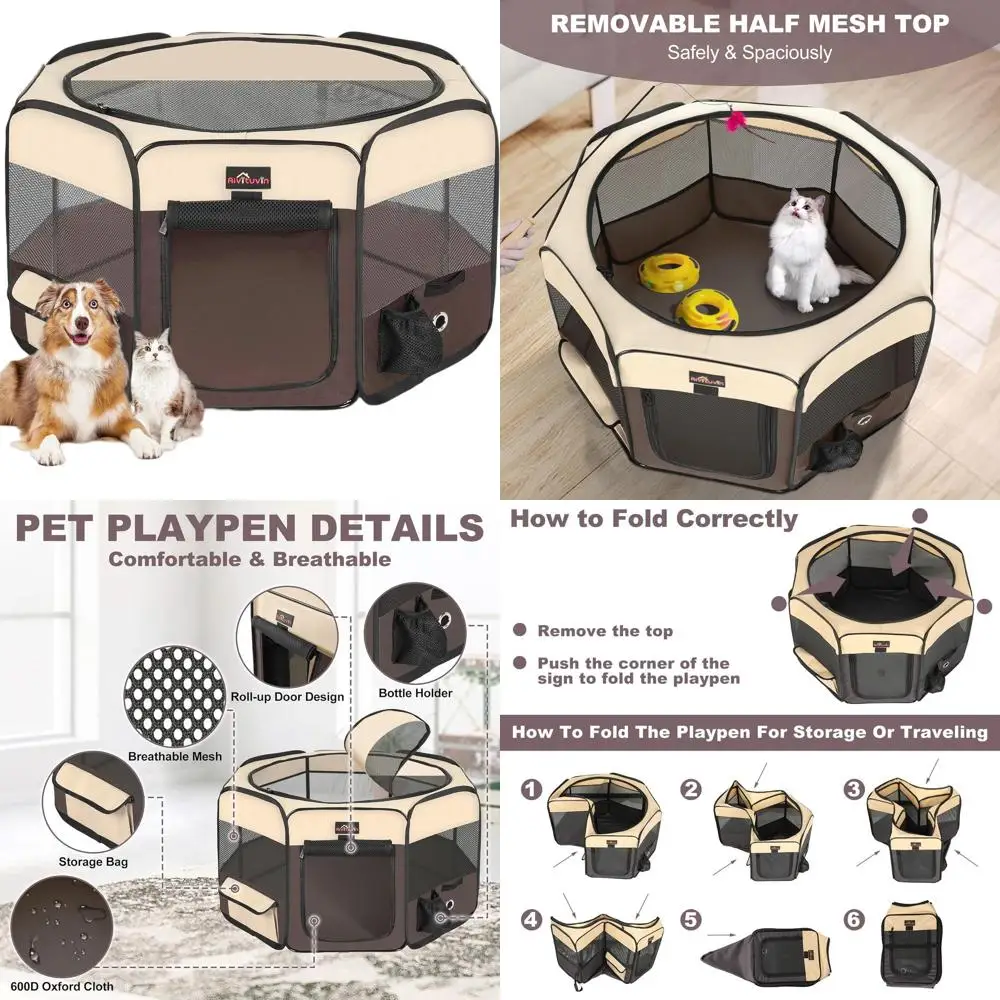 Прочный переносной вольер XL коричневого цвета для собак, щенков, кошек, кроликов, кур - водонепроницаемый, для использования в помещении и на улице
Прочный переносной вольер XL коричневого цвета для собак, щенков, кошек, кроликов, кур - водонепроницаемый, для использования в помещении и на улице