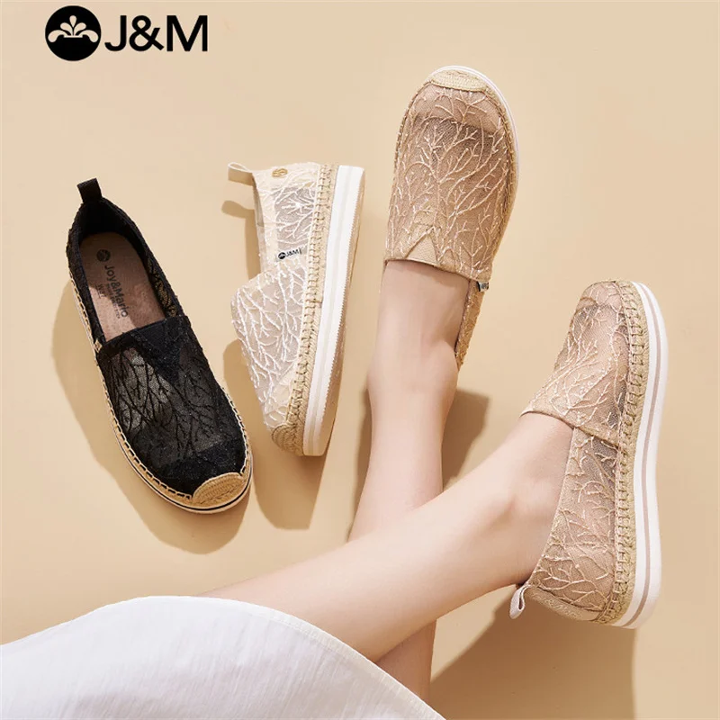 J&M Women Loafers Fashion Fisherman Shoes Summer Lace Breathable Mesh Platform Espadrilles Slip-On Casual Shoes White Sneaker
J&M Women Loafers Fashion Fisherman Shoes Summer Lace Breathable Mesh Platform Espadrilles Slip-On Casual Shoes White Sneaker