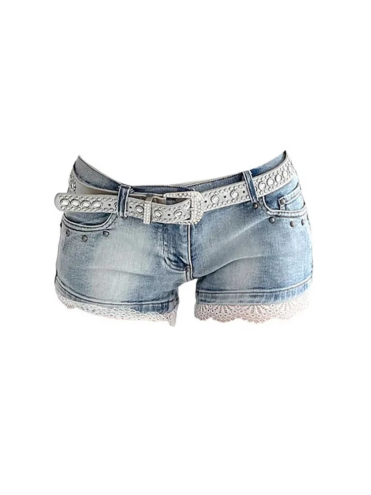 French Elegance Low Waist Denim Shorts Women Fashion Lace Wrap Hip Slim Hot Pants Summer 2024 Sexy Gyaru Jeans Streetwear Trend
French Elegance Low Waist Denim Shorts Women Fashion Lace Wrap Hip Slim Hot Pants Summer 2024 Sexy Gyaru Jeans Streetwear Trend