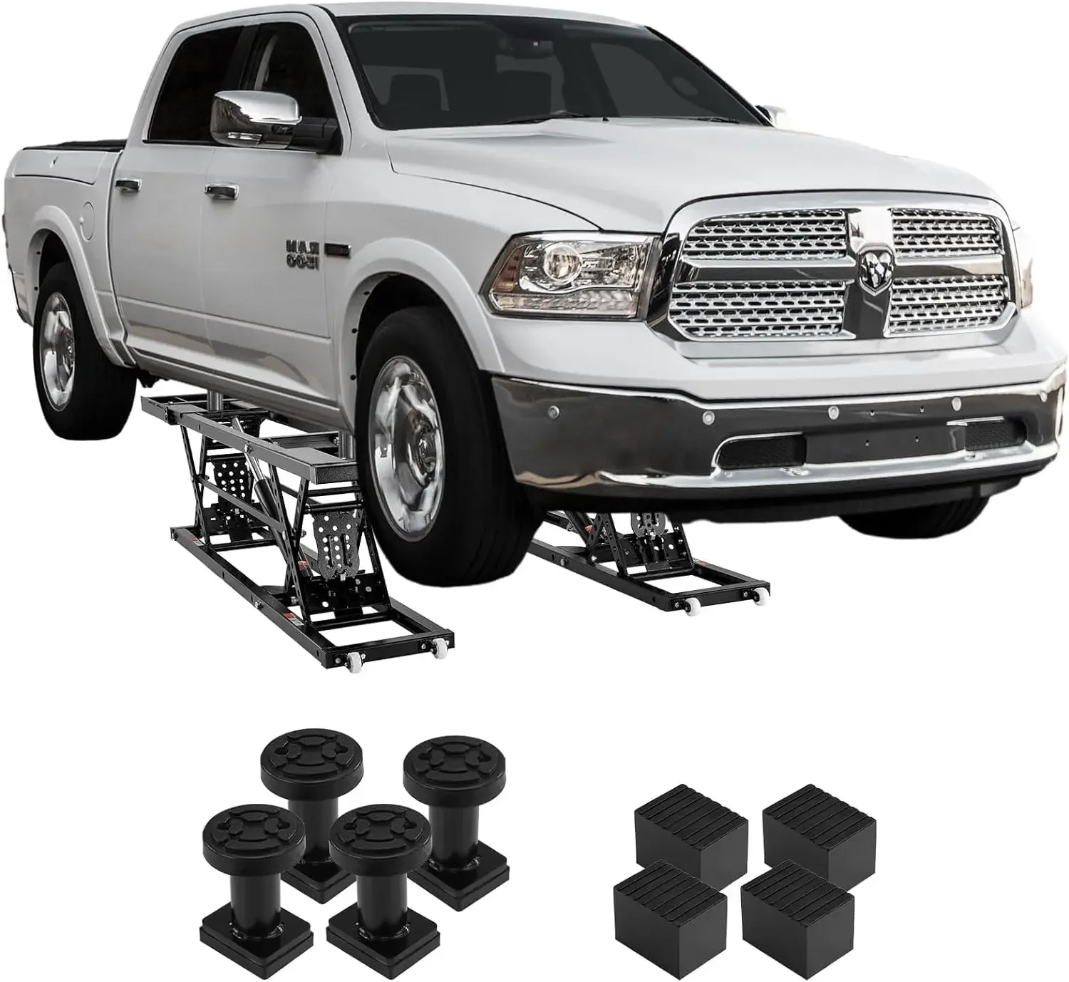 7000 LBS Capacity Portable Car Lift, 26.8" Max. Height, with Extended-Length Plates, Heavy-Duty Carbon Steel Truck Lift
7000 LBS Capacity Portable Car Lift, 26.8" Max. Height, with Extended-Length Plates, Heavy-Duty Carbon Steel Truck Lift