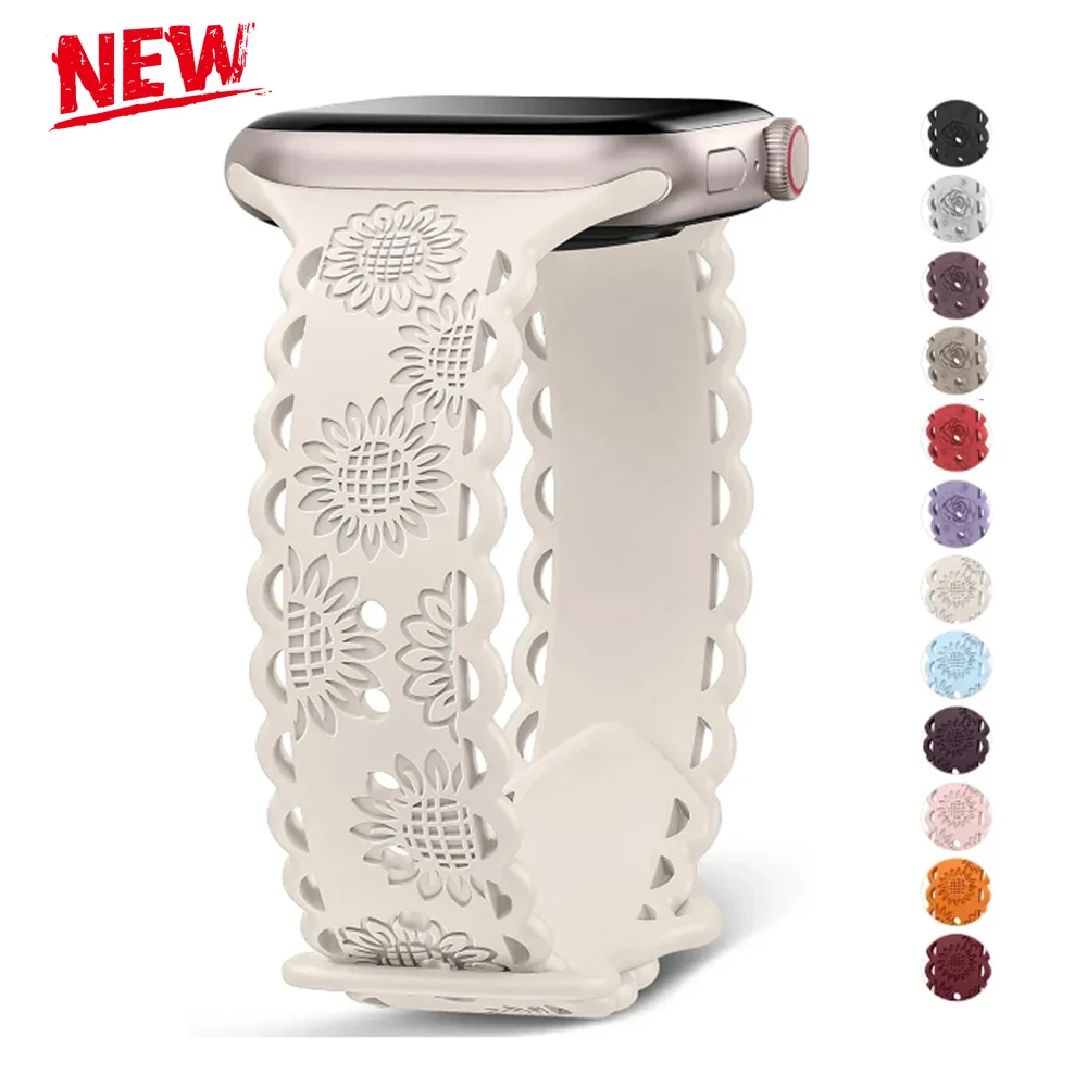 Engraved Floral Strap for Apple Watch Ultra2 49mm 45 44 42 41 40mm 38mm Silicone Band for IWatch Series 9/8/7/6/5/4/3/2/SE Ultra
Engraved Floral Strap for Apple Watch Ultra2 49mm 45 44 42 41 40mm 38mm Silicone Band for IWatch Series 9/8/7/6/5/4/3/2/SE Ultra