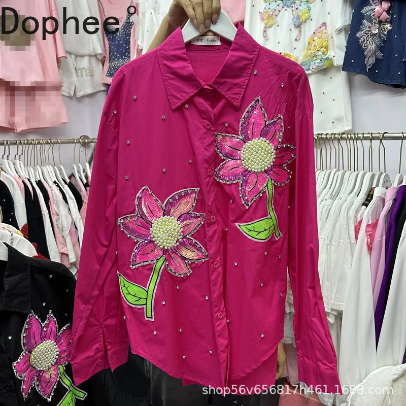 American Street Sequins Flowers Diamonds Loose Cardigans Top 2025 New Spring Autumn All-match Loose Long Sleeve Casual Shirts
American Street Sequins Flowers Diamonds Loose Cardigans Top 2025 New Spring Autumn All-match Loose Long Sleeve Casual Shirts
