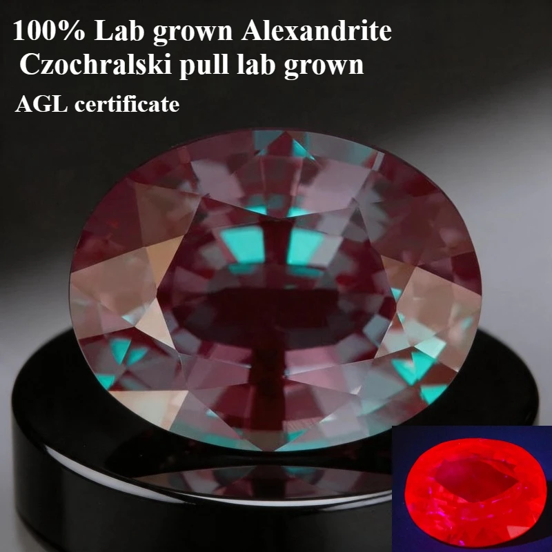100% Czochralski pull lab grown alexandrite identical composition oval cut full size lab creat with AGL color change gemstone
100% Czochralski pull lab grown alexandrite identical composition oval cut full size lab creat with AGL color change gemstone