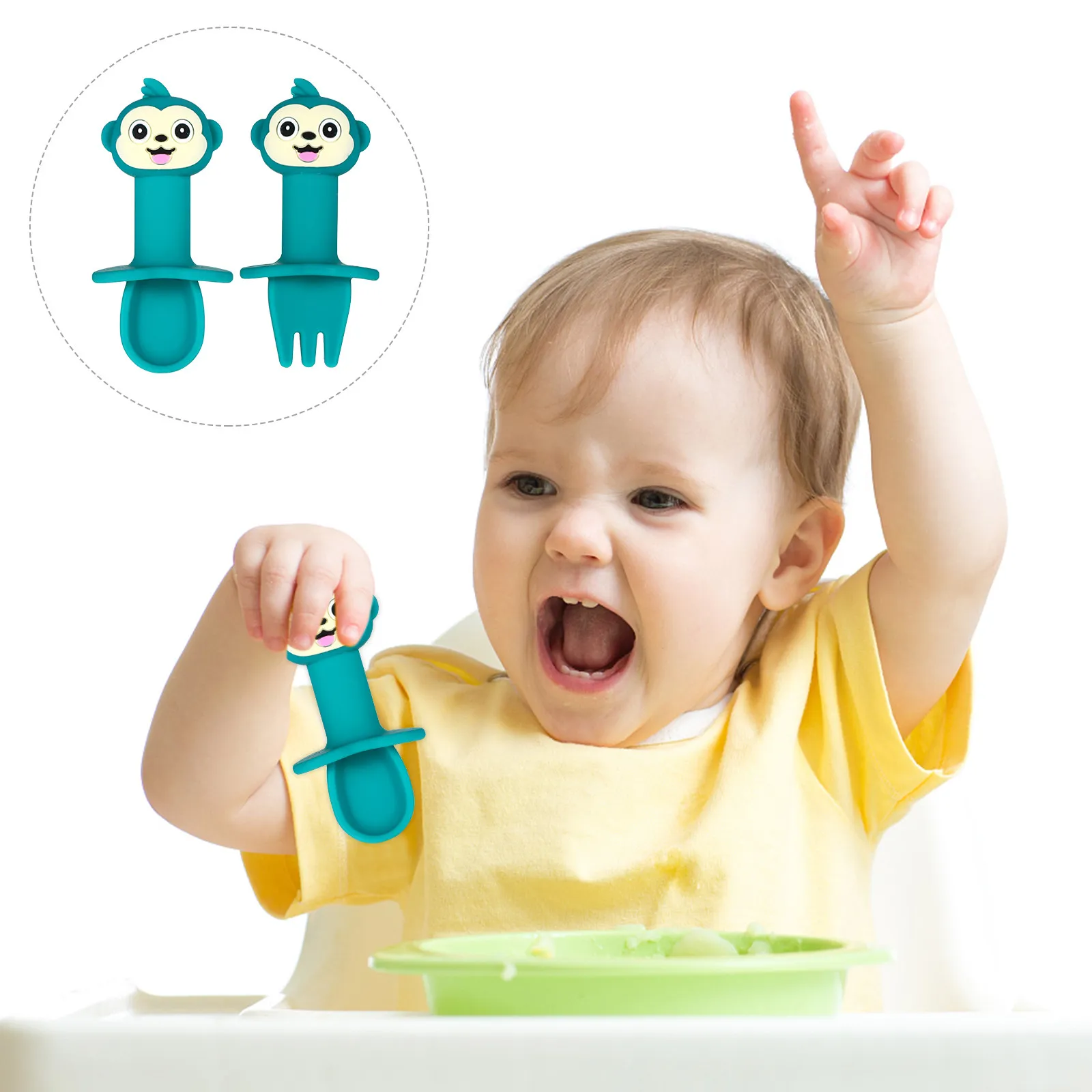 2Pcs Silicone Baby Spoon Fork Set Rounded Tip Training Utensils for -Feeding Complementary Food Toddler Tableware
2Pcs Silicone Baby Spoon Fork Set Rounded Tip Training Utensils for -Feeding Complementary Food Toddler Tableware