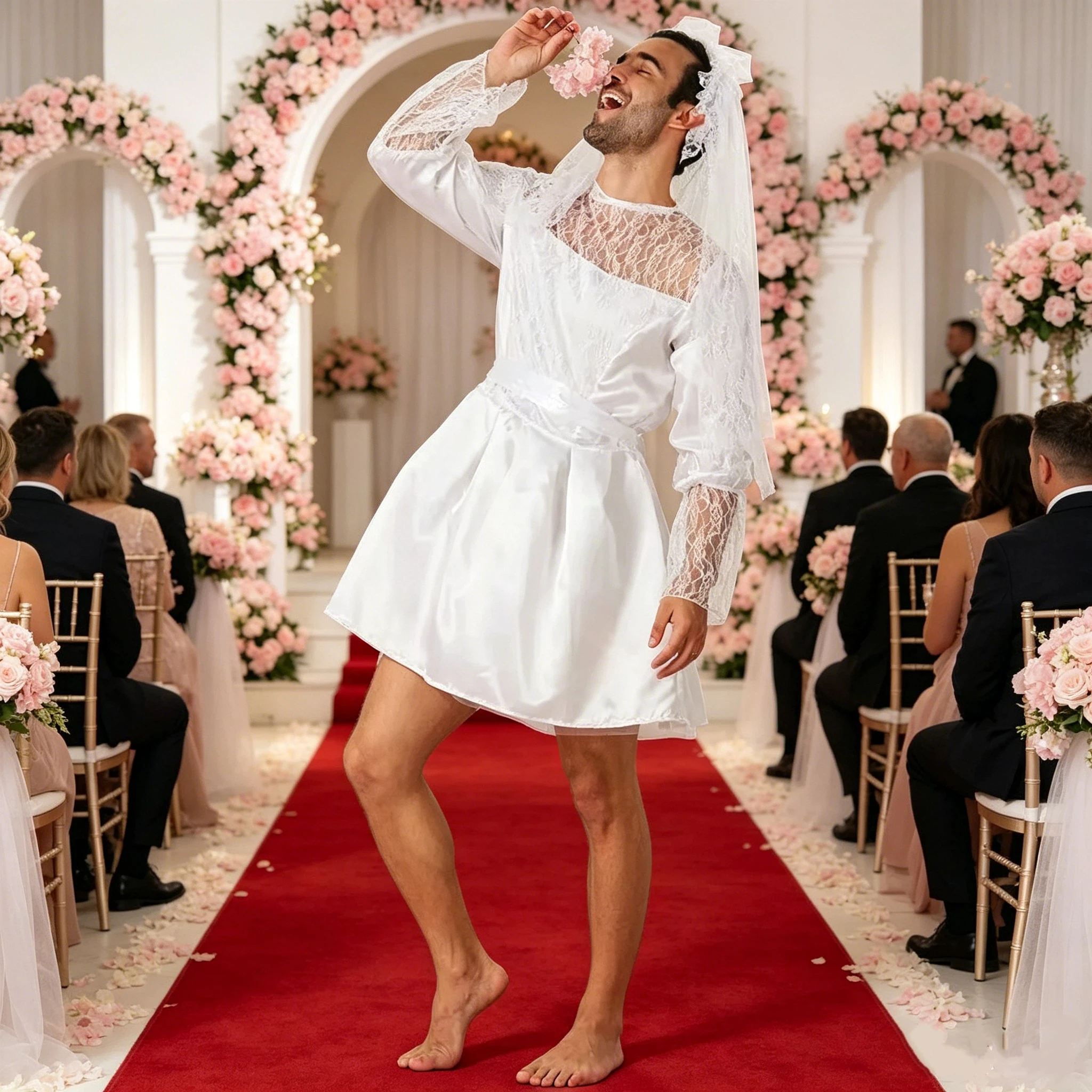 New Male Bride Cosplay Dress Carnival Festival Party Stage Performance Costume Crossdressing Men's Wedding Dress
New Male Bride Cosplay Dress Carnival Festival Party Stage Performance Costume Crossdressing Men's Wedding Dress