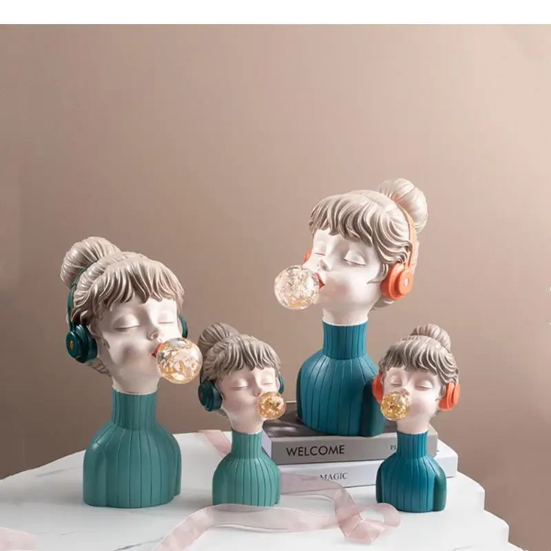 Resin Figure Statue Girl Blowing Bubbles Headset Abstract Cartoon Modern Home Decoration Children's Room Handicraft
Resin Figure Statue Girl Blowing Bubbles Headset Abstract Cartoon Modern Home Decoration Children's Room Handicraft