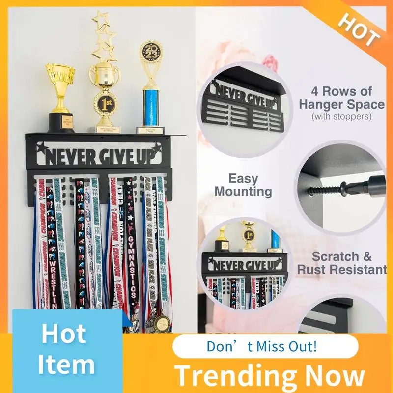 Never Give Up Medal Hanger Display With Shelf - Easy Install Carbon Steel Trophy And Medal Display Shelf,A Durable
Never Give Up Medal Hanger Display With Shelf - Easy Install Carbon Steel Trophy And Medal Display Shelf,A Durable