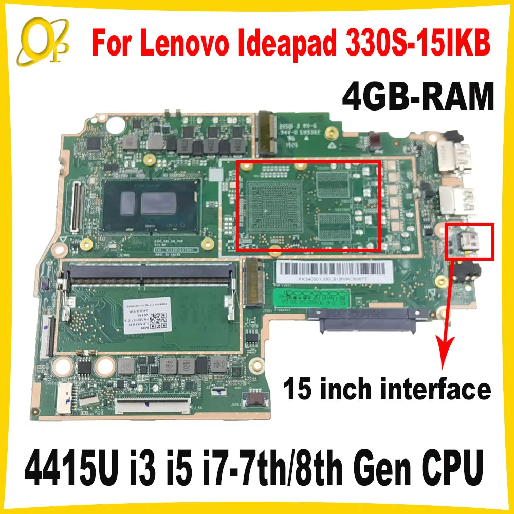Материнская плата 330s-15ikb для Lenovo Ideapad 330S-15IKB, материнская плата для ноутбука 4415U i3 i5 i7-7/8-го поколения, процессор 4 ГБ ОЗУ, UMA DDR4, полностью протестирована
Материнская плата 330s-15ikb для Lenovo Ideapad 330S-15IKB, материнская плата для ноутбука 4415U i3 i5 i7-7/8-го поколения, процессор 4 ГБ ОЗУ, UMA DDR4, полностью протестирована