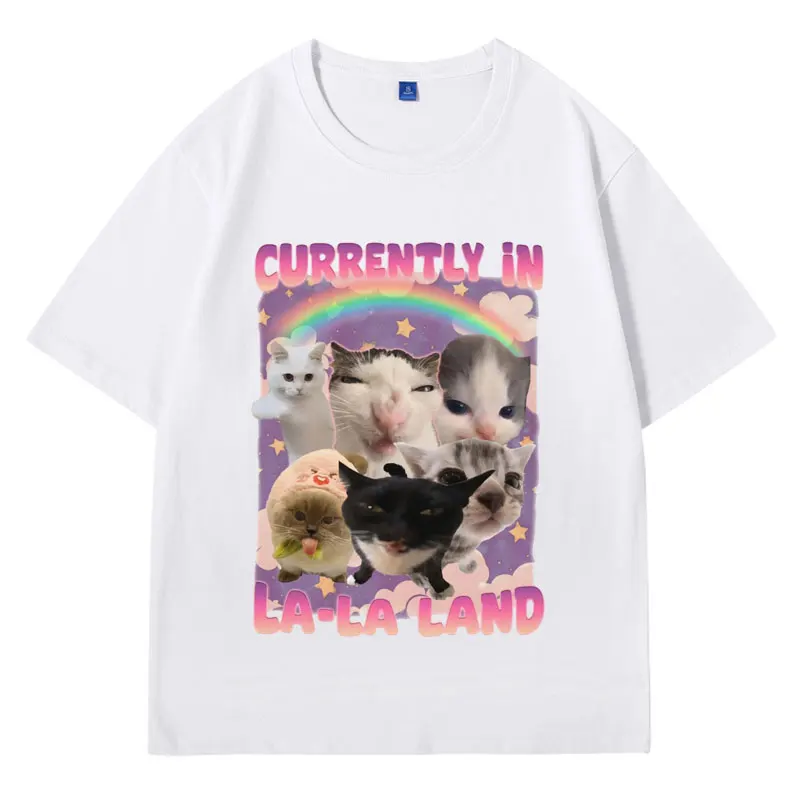 Currently in La-La Land Funny Cat Meme T Shirt Men's Women's Fashion Casual Harajuku Short Sleeve T-shirts Cotton Oversized Tees
Currently in La-La Land Funny Cat Meme T Shirt Men's Women's Fashion Casual Harajuku Short Sleeve T-shirts Cotton Oversized Tees