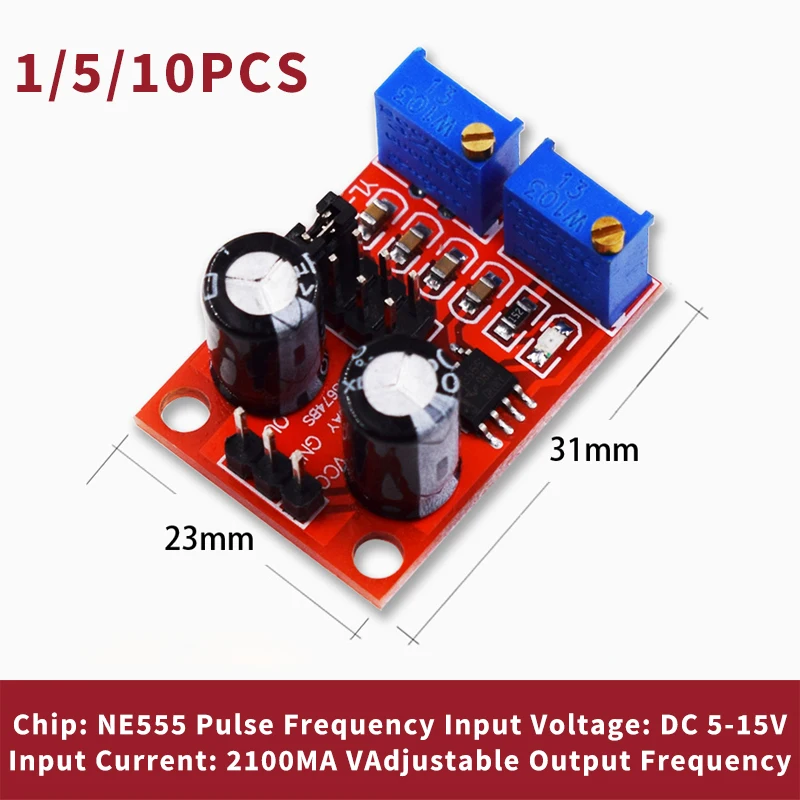 NE555 Duty Cycle Adjustable Pulse Frequency Square Wave Signal Generator Module NE555 Pulse Frequency Stepping Motor
NE555 Duty Cycle Adjustable Pulse Frequency Square Wave Signal Generator Module NE555 Pulse Frequency Stepping Motor