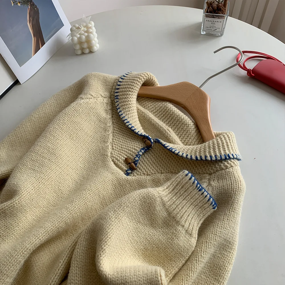 2024 Autumn and Winter New Korean Version of Loose Horn Button Sweater Female Cover Sweet Soft Waxy Casual Knitted Shirt
2024 Autumn and Winter New Korean Version of Loose Horn Button Sweater Female Cover Sweet Soft Waxy Casual Knitted Shirt
