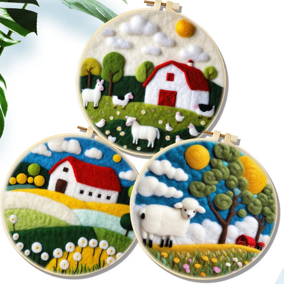 CHENISTORY Field House DIY Wool Felting Painting With Embroidery Frame DIY Wool Needle Felt For Home Decors Crafts Painting
CHENISTORY Field House DIY Wool Felting Painting With Embroidery Frame DIY Wool Needle Felt For Home Decors Crafts Painting