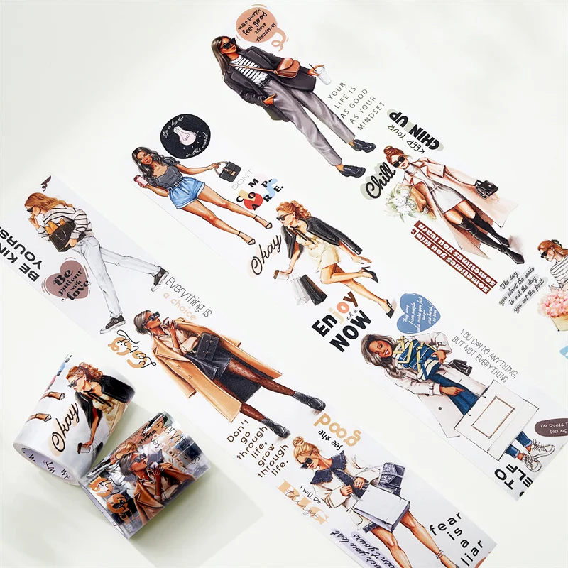 WT Chic Attitude Cool Girl Masking Tape Wide Washi/PET Tapes Diary Decorative Stickers Scrapbooking Supplies Materials 6cmx5M
WT Chic Attitude Cool Girl Masking Tape Wide Washi/PET Tapes Diary Decorative Stickers Scrapbooking Supplies Materials 6cmx5M