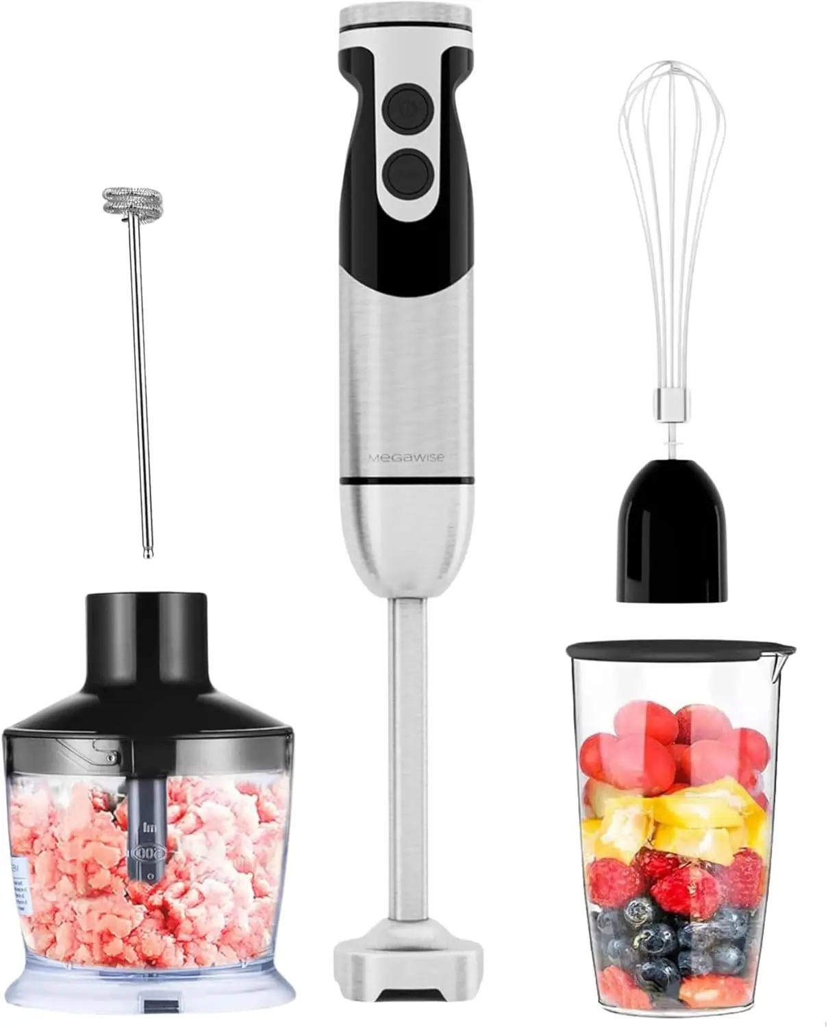 Pro Titanium Reinforced 5-In-1 Immersion Hand Blender, Powerful 400W With 80% Sharper Blades, 12-Speed Corded Blender,
Pro Titanium Reinforced 5-In-1 Immersion Hand Blender, Powerful 400W With 80% Sharper Blades, 12-Speed Corded Blender,