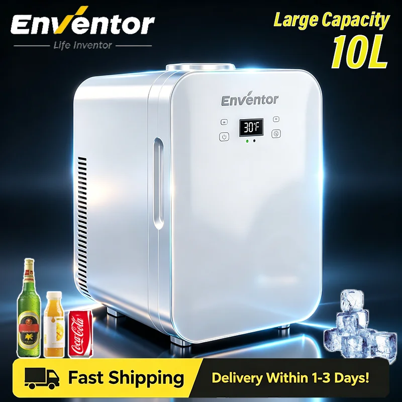 Enventor 10L Mini Car Refrigerator Portable Skincare Fridge AC 120V/DC 12V Thermoelectric Cooler and Warmer Function For Camping
Enventor 10L Mini Car Refrigerator Portable Skincare Fridge AC 120V/DC 12V Thermoelectric Cooler and Warmer Function For Camping