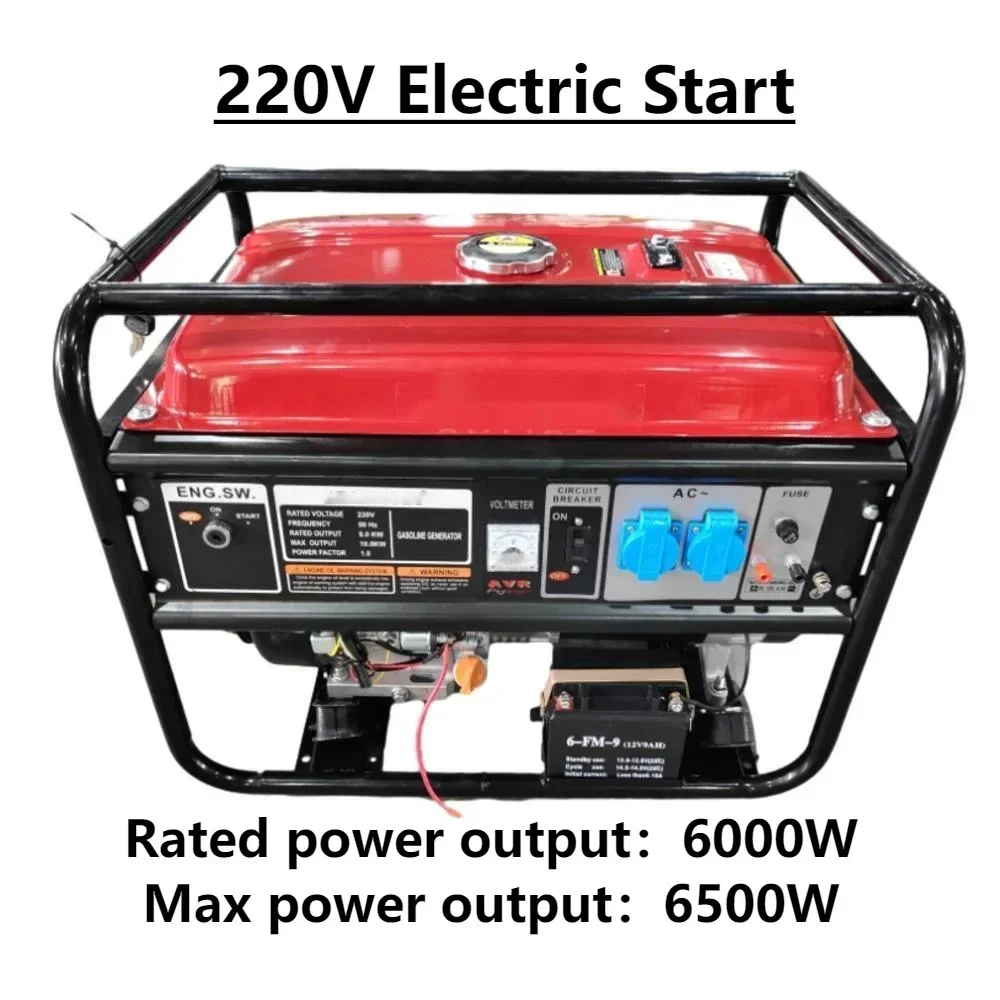 220V 6.5KW 15HP Household Outdoor Electric Start Gasoline Generator 1 cylinde 4 Stroke Generator Panel Dual Power Supply No Tire
220V 6.5KW 15HP Household Outdoor Electric Start Gasoline Generator 1 cylinde 4 Stroke Generator Panel Dual Power Supply No Tire