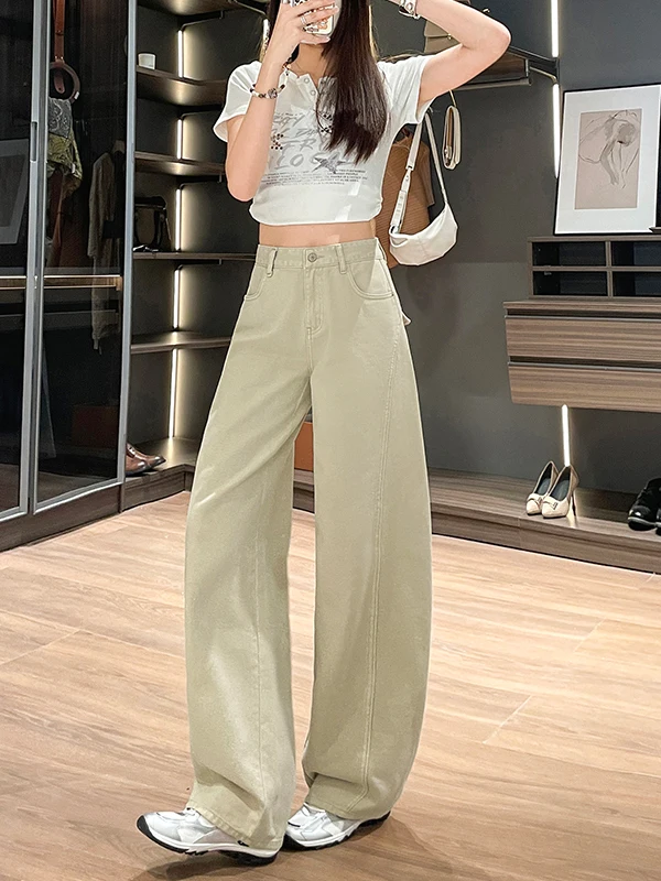 Khaki Wide Leg Knife Jeans Women's mid High Waist Butt Lifting Slimming Long Pants Summer New Design Sensation Denim
Khaki Wide Leg Knife Jeans Women's mid High Waist Butt Lifting Slimming Long Pants Summer New Design Sensation Denim